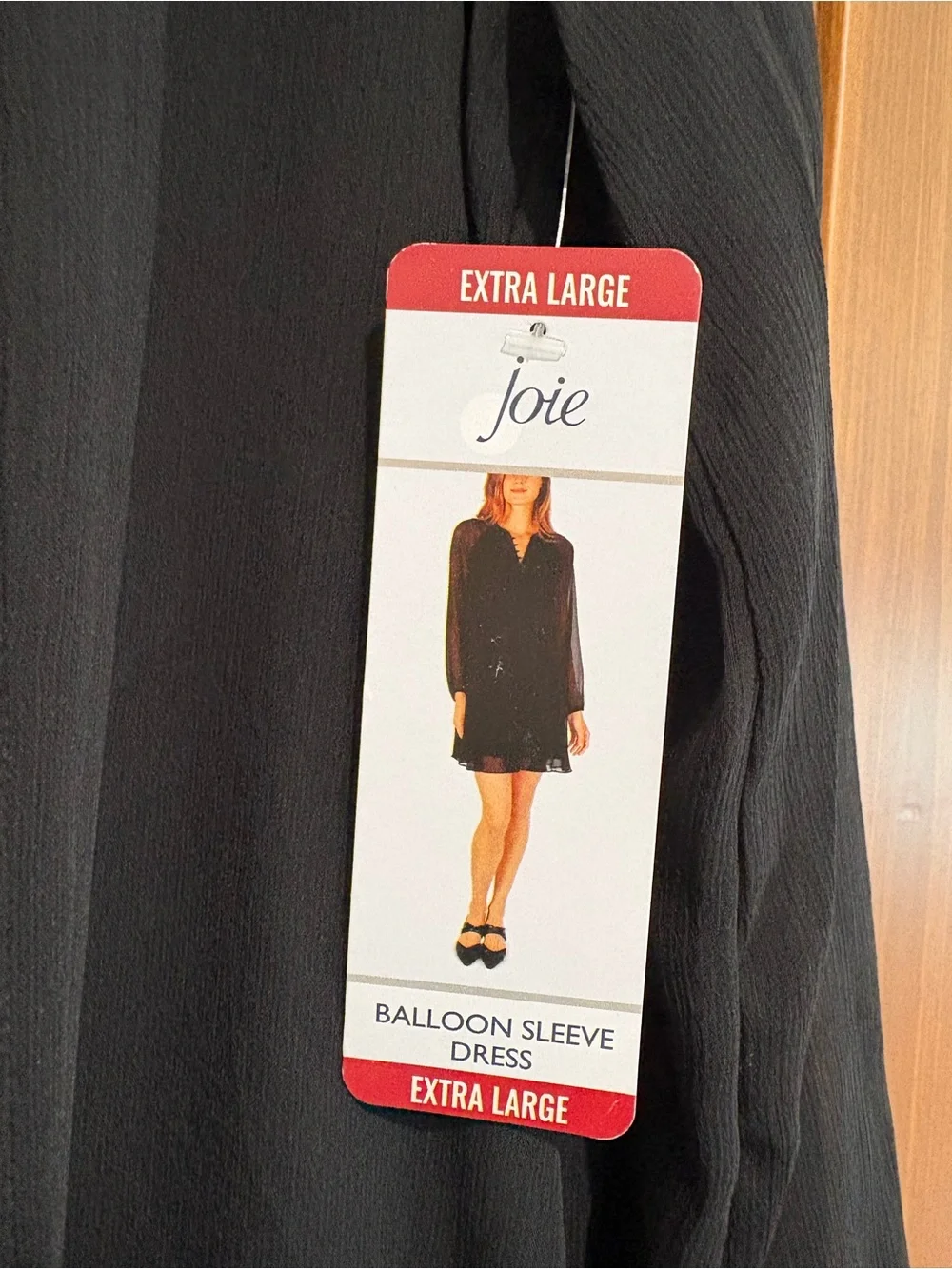 Joie Black Balloon Sleeve Button-Front Chiffon Dress